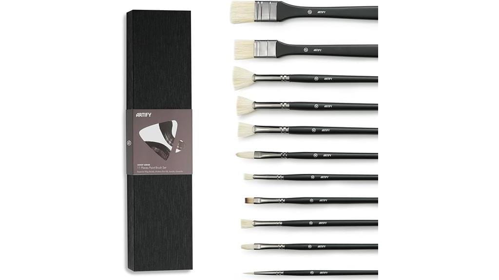 11 piece oil paint brushes