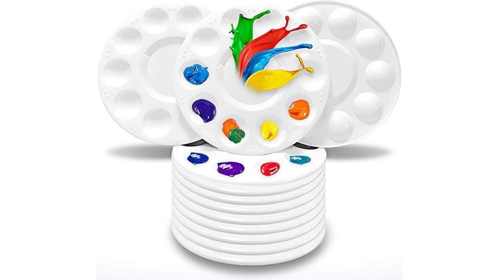 12 piece plastic paint palettes