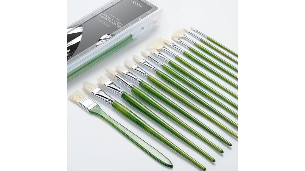 15 piece oil paint brushes