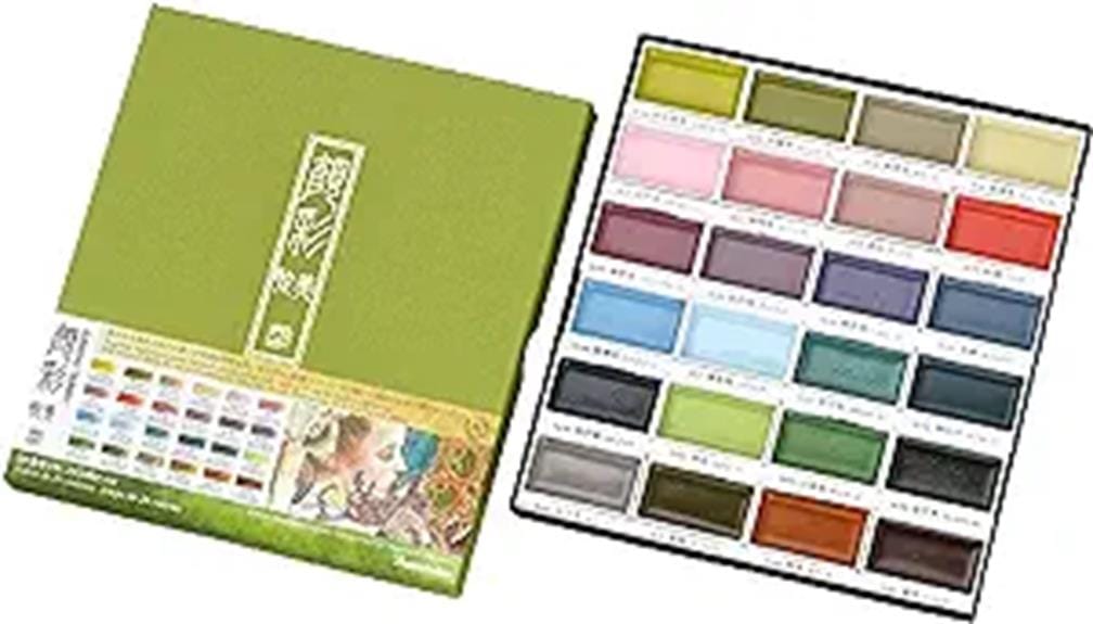 24 colors watercolor set