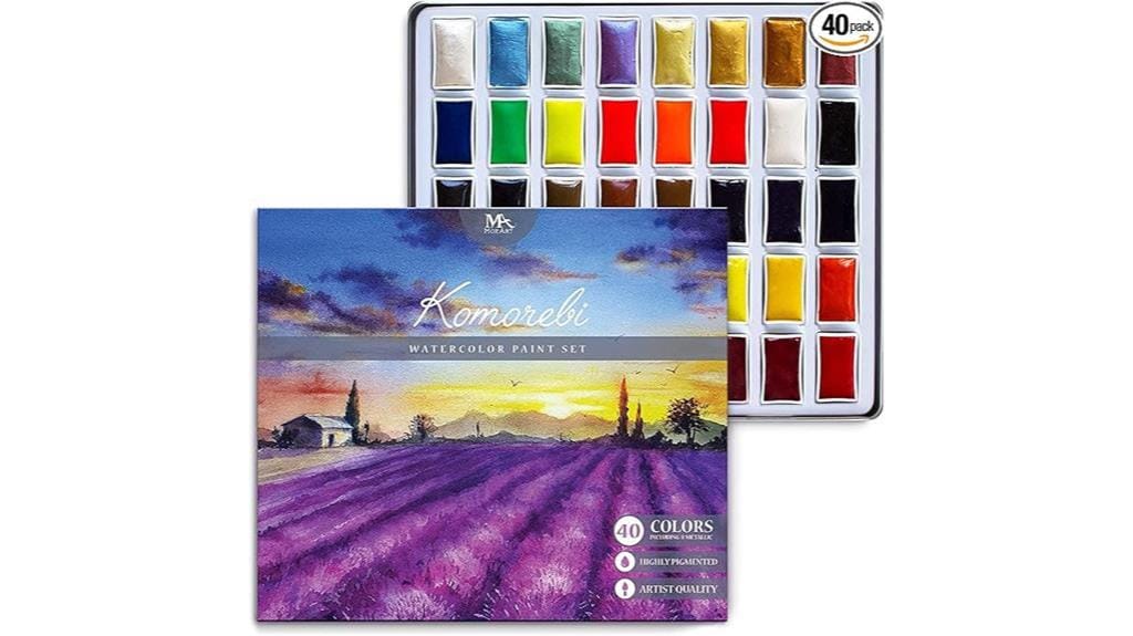 premium 40 color watercolor set