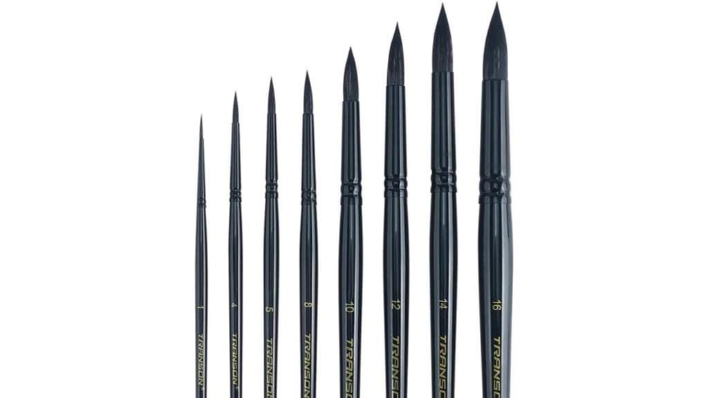 transon 8pcs watercolor brushes