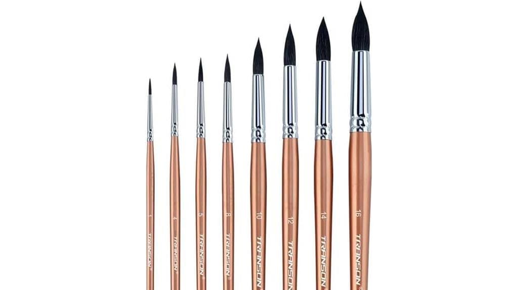 transon 8pcs watercolor brushes
