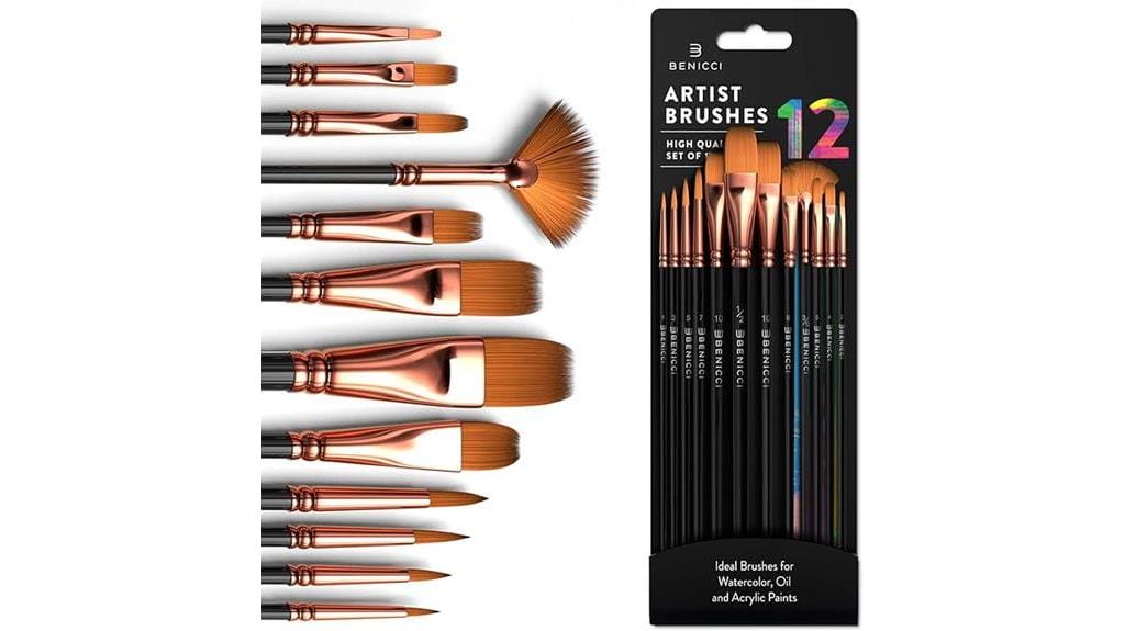 versatile 12 piece paintbrush set