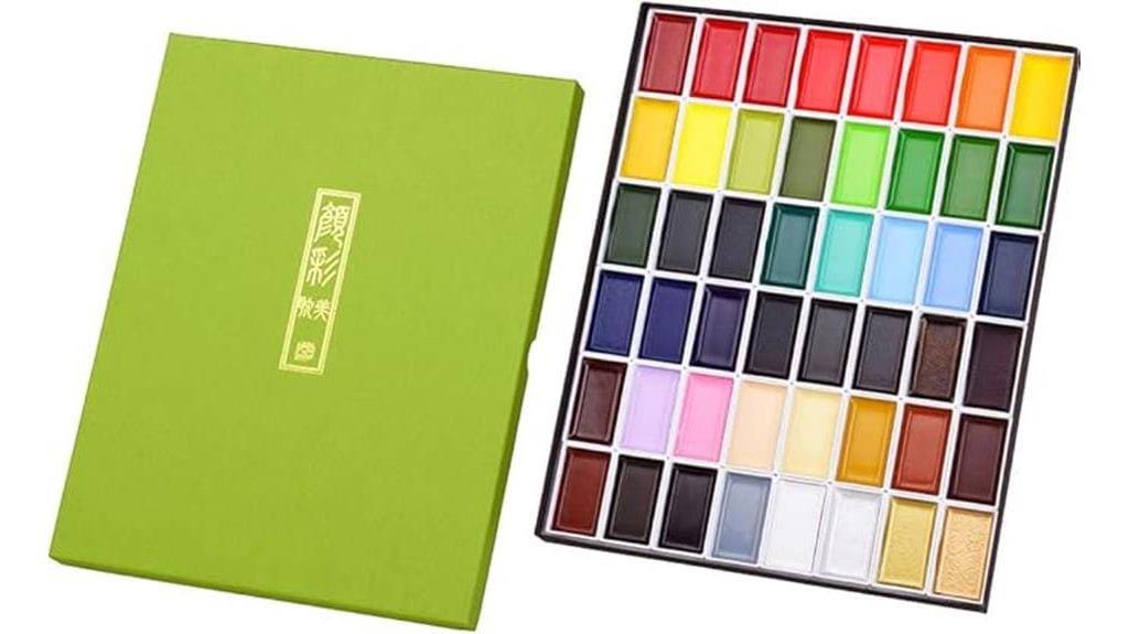 vibrant 48 color watercolor set