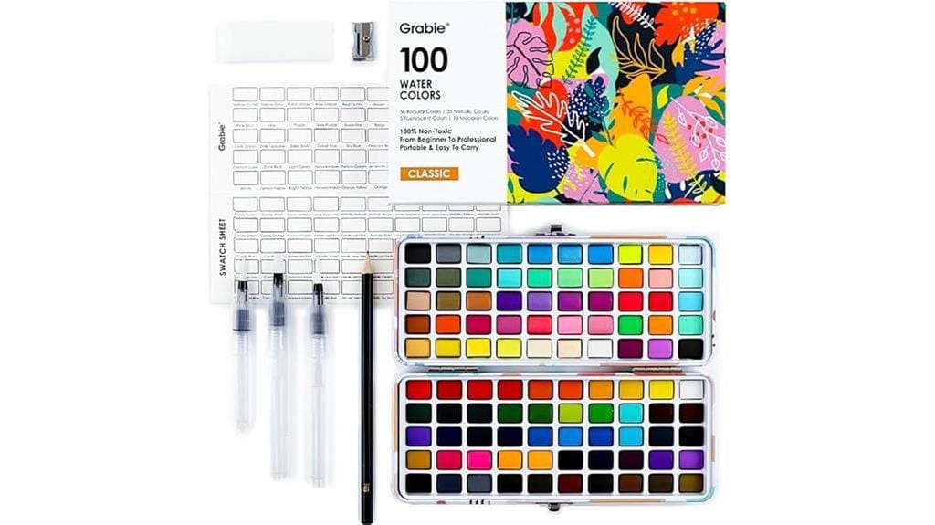 vibrant watercolor paint set
