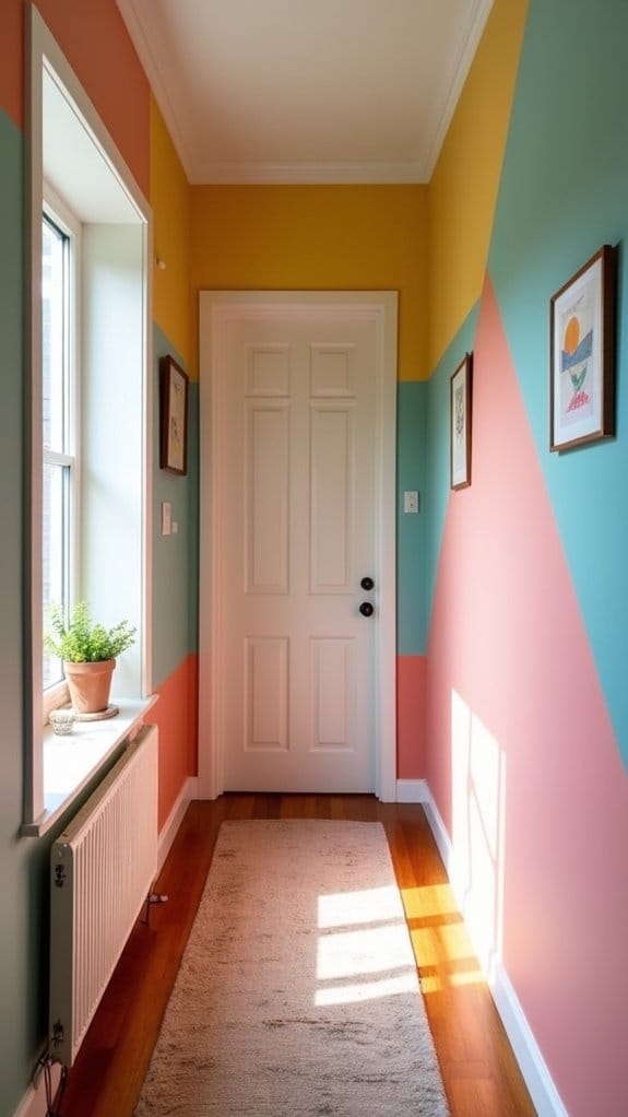 bold geometric hallway designs