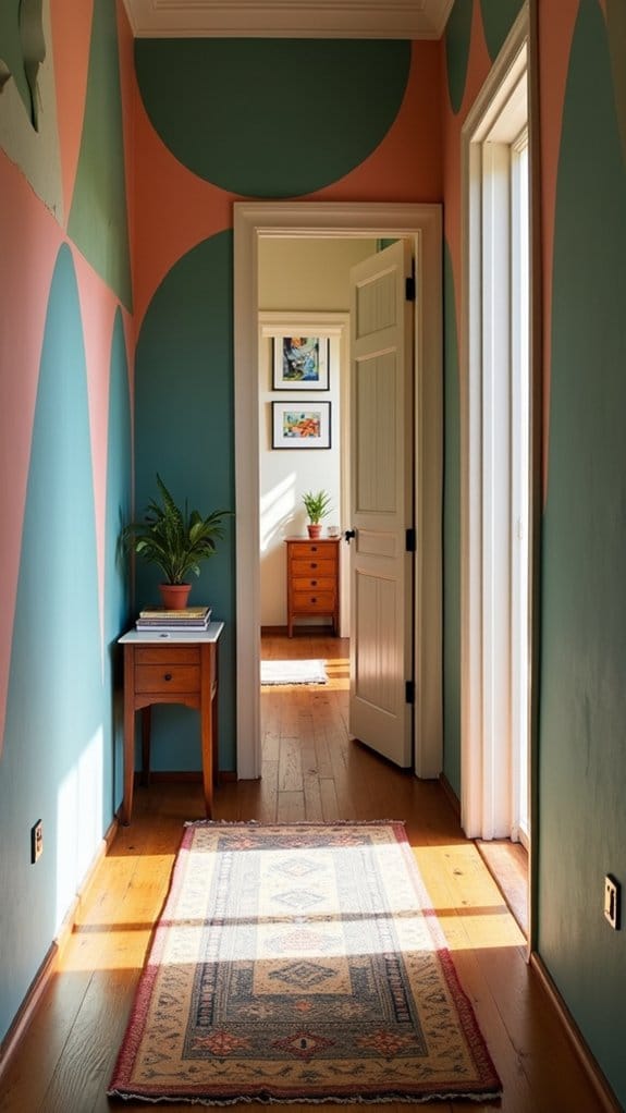 bold geometric hallway designs