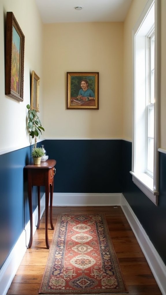 bold two tone hallway design