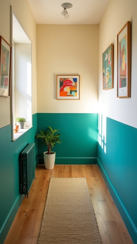 bold vibrant hallway design