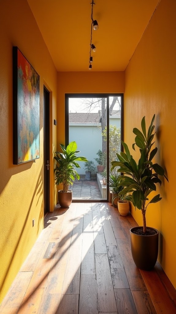 bold vibrant hallway statement