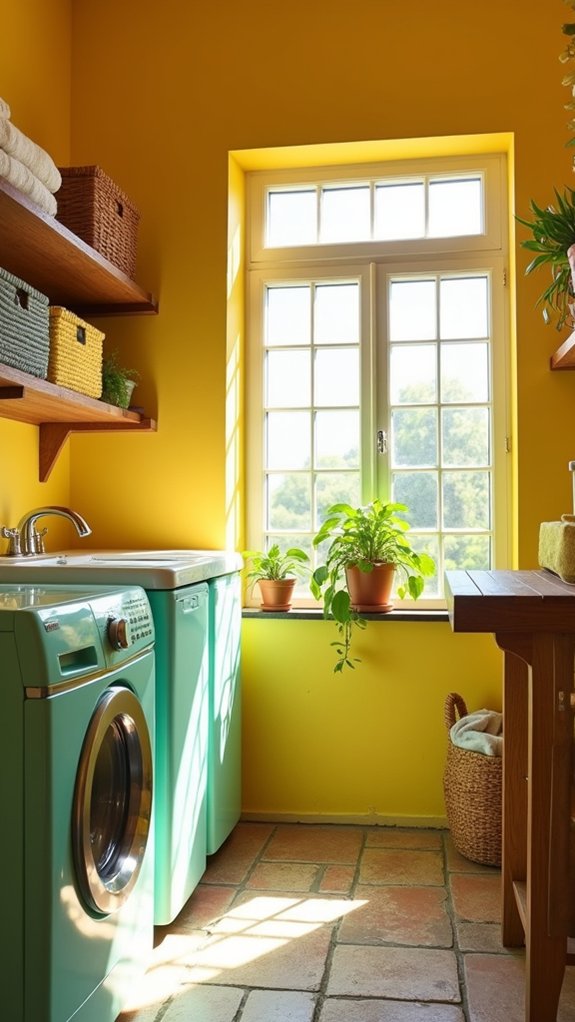 bright and cheerful laundry room
