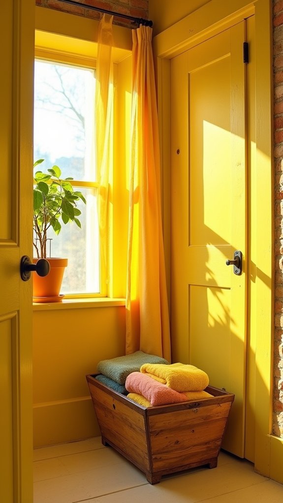 bright and cheerful laundry room