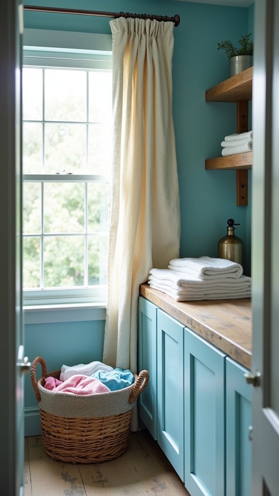 bright calming laundry atmosphere
