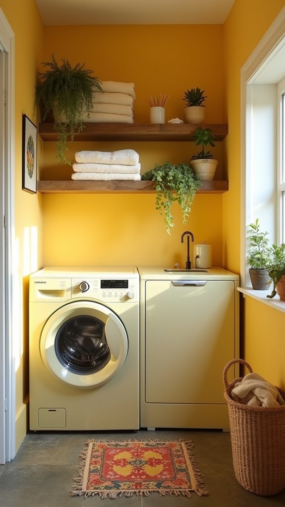 bright cheerful laundry room