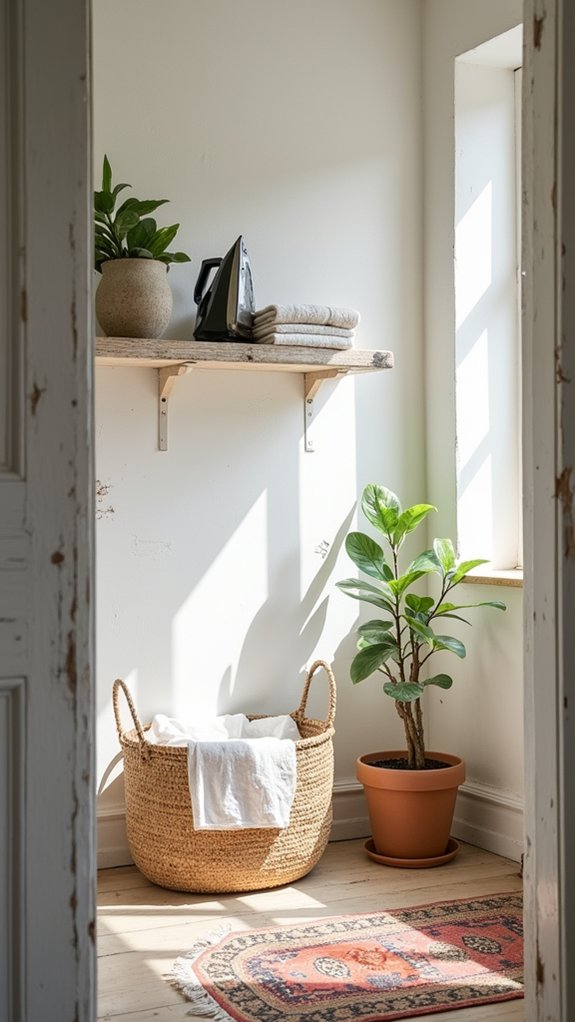 bright clean laundry room