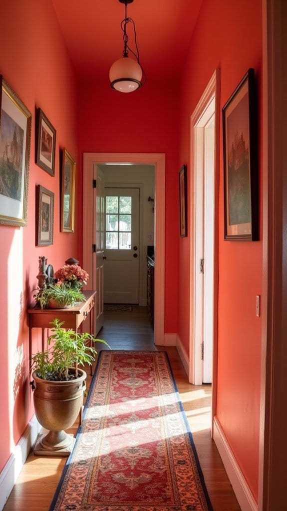 bright coral hallway transformation