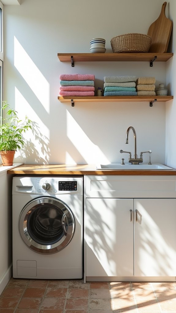 bright white laundry room