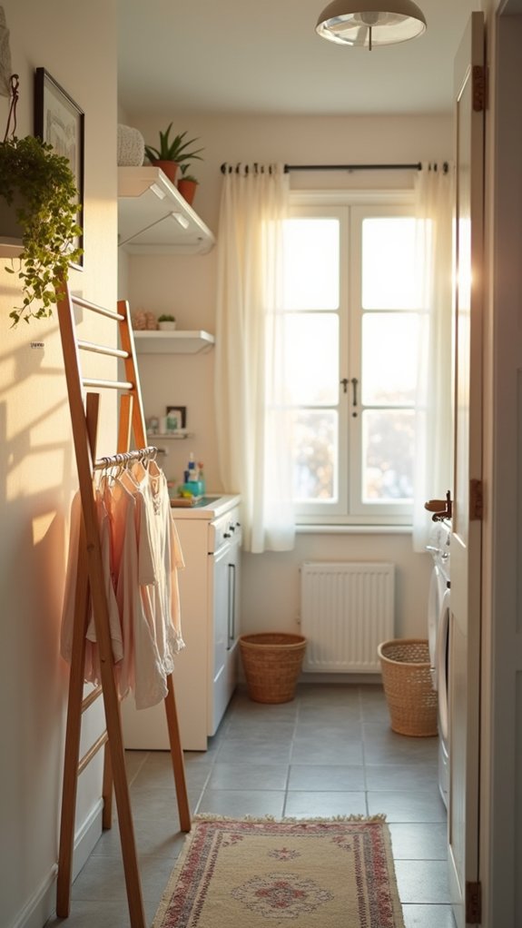 bright white laundry room
