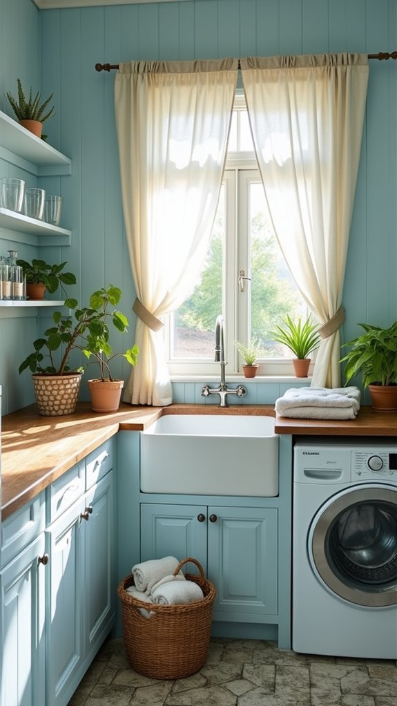 calm airy laundry room