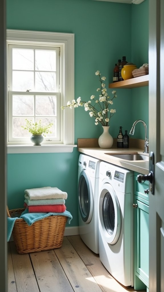 calm and inviting laundry space
