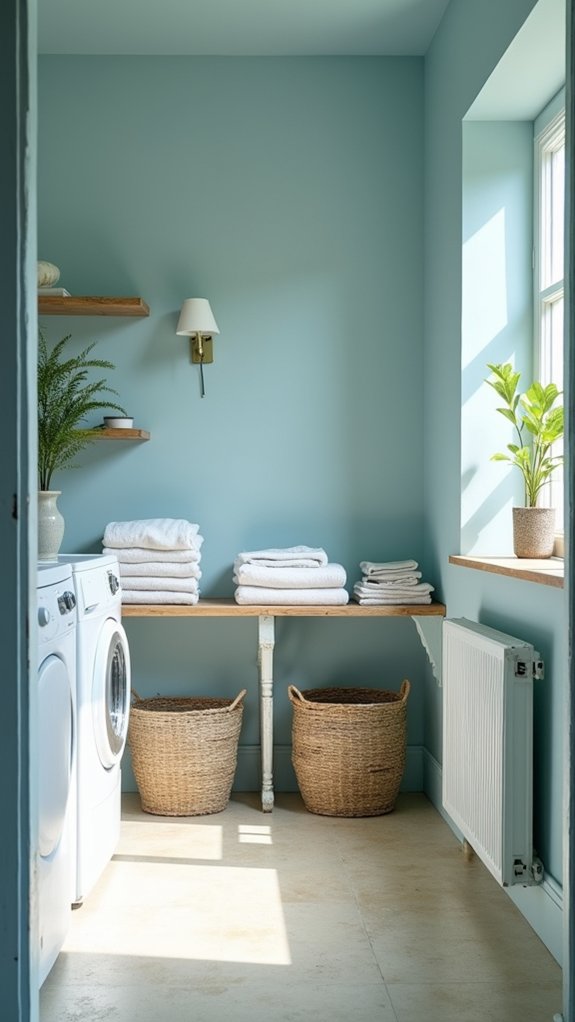 calm fresh laundry room