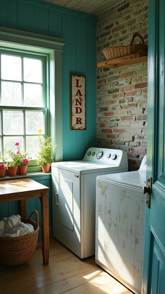 calm sea inspired laundry room