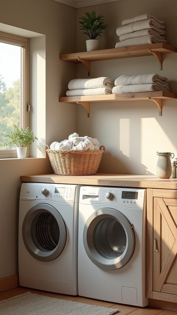 calm sophisticated laundry room