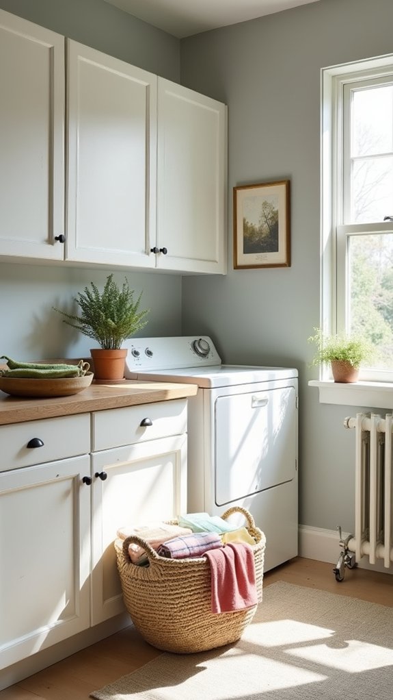 calming laundry room atmosphere
