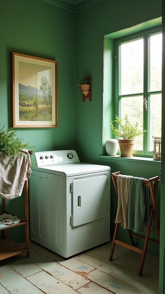 calming nature inspired laundry room
