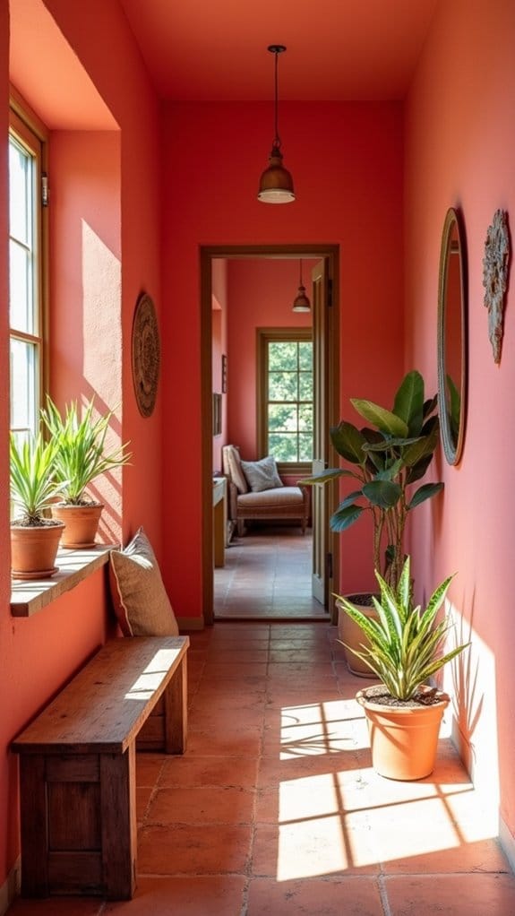 cheerful bright coral entrance