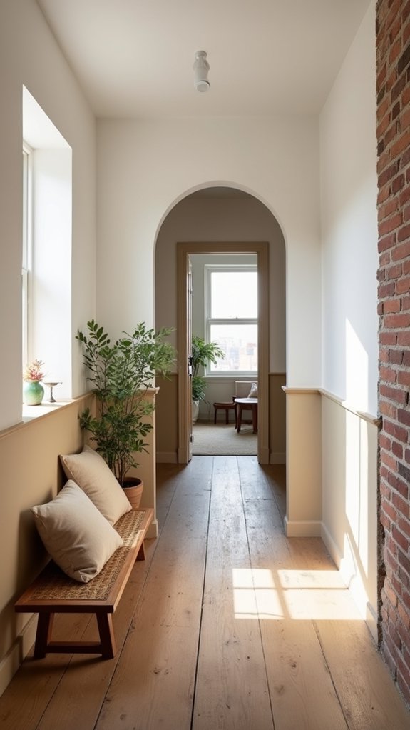 chic neutral minimalist hallway