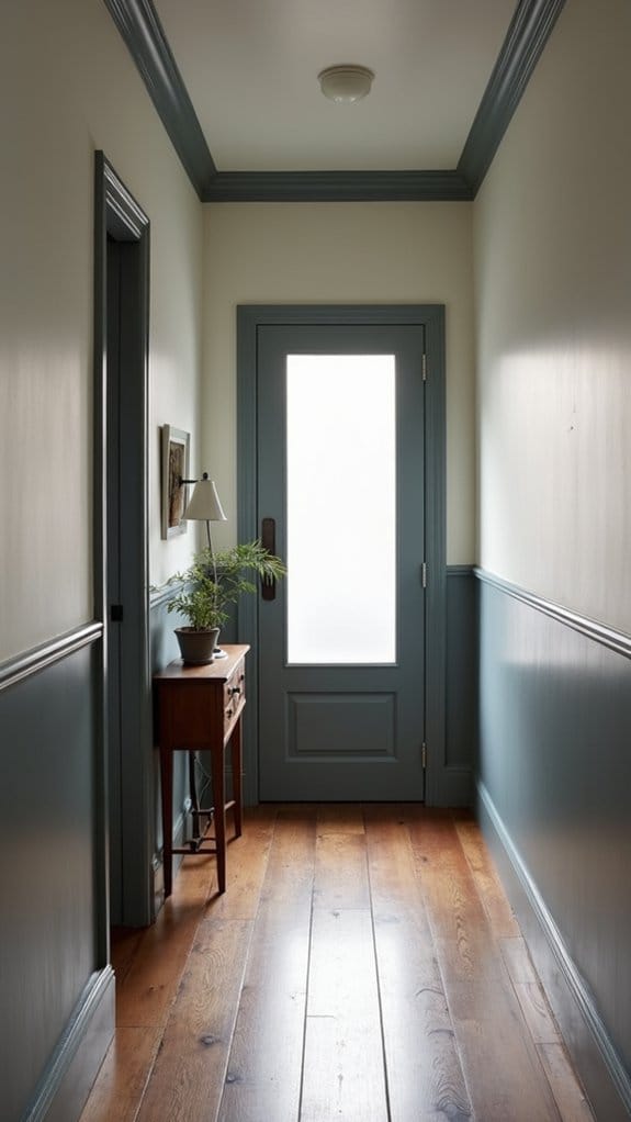 cohesive monochromatic hallway design