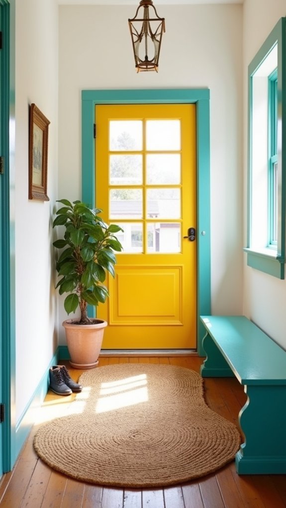 colorful accents on white