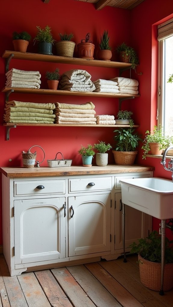 cozy rustic red atmosphere