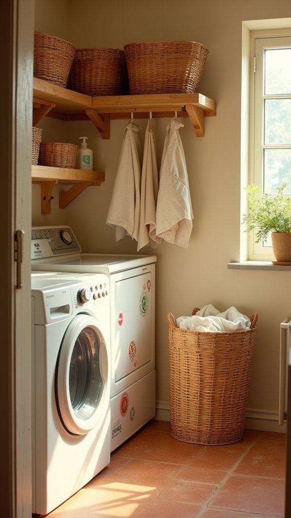 cozy warm beige laundry room