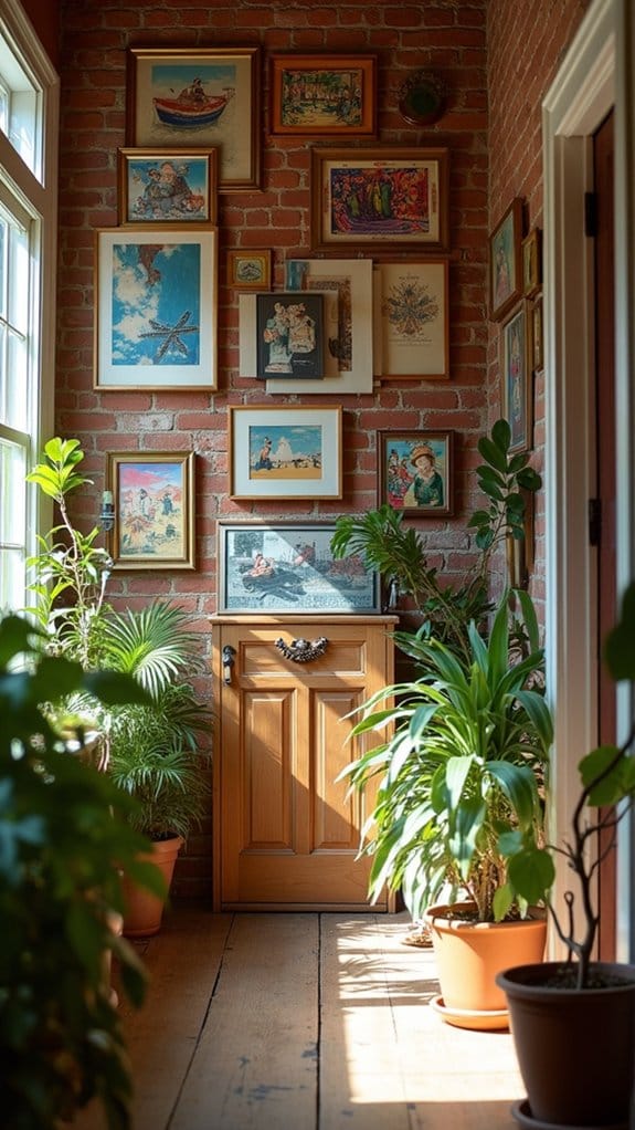 eclectic art storytelling display