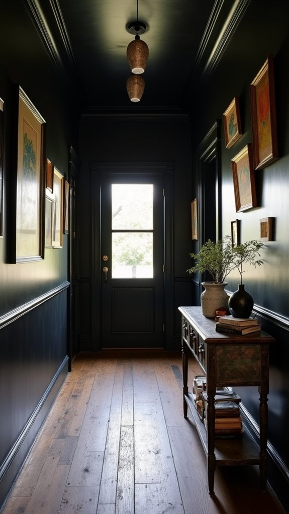 elegant black hallway backdrop