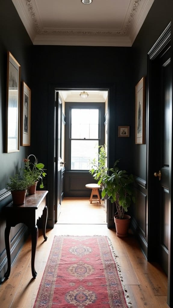 elegant black hallway decor