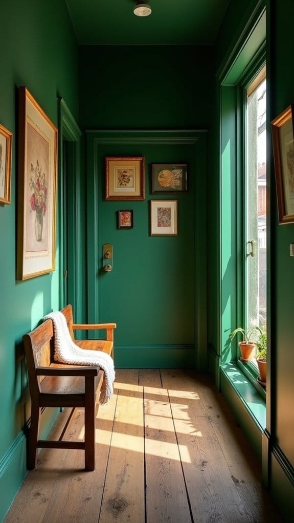 emerald green hallway elegance