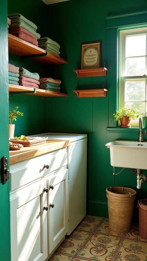 emerald green laundry elegance