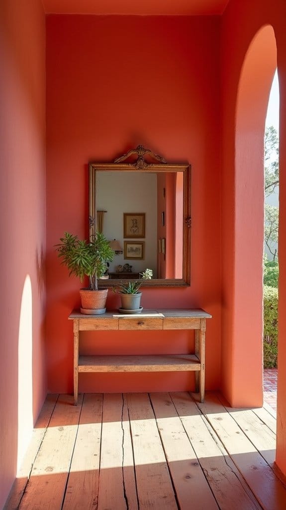 energizing warm hallway decor