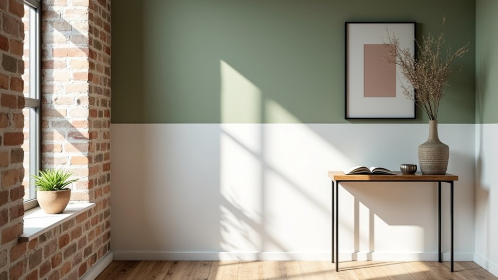 half painted hallway designs