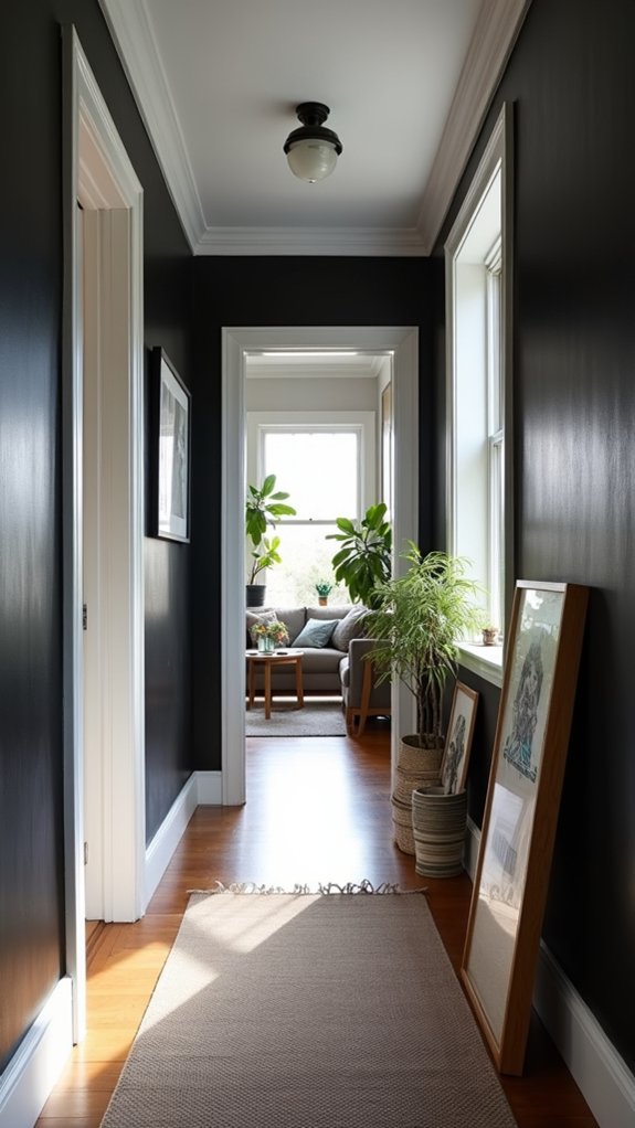 high contrast hallway design