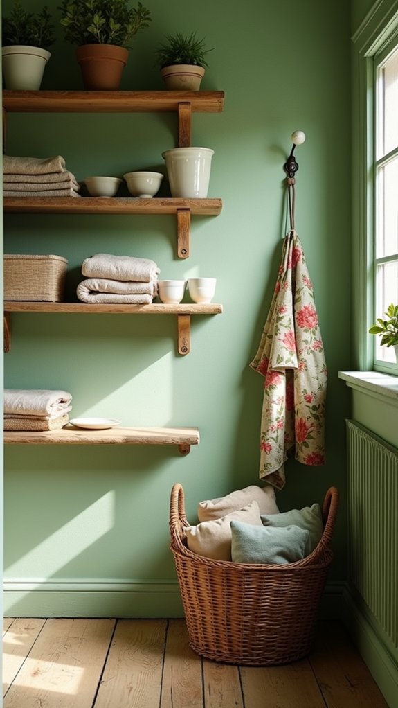 inviting earthy laundry atmosphere