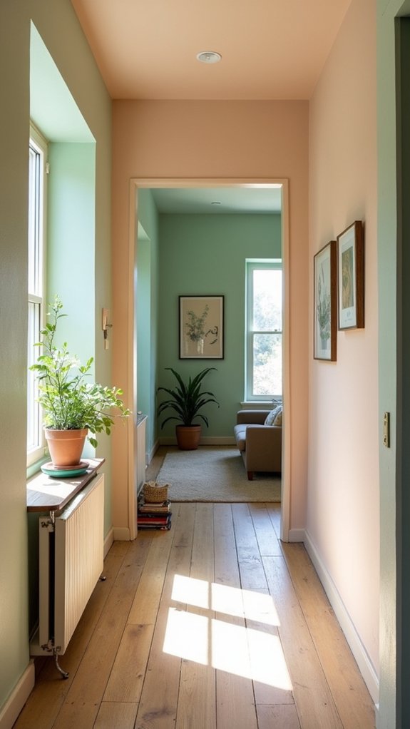 light pastels brighten hallways