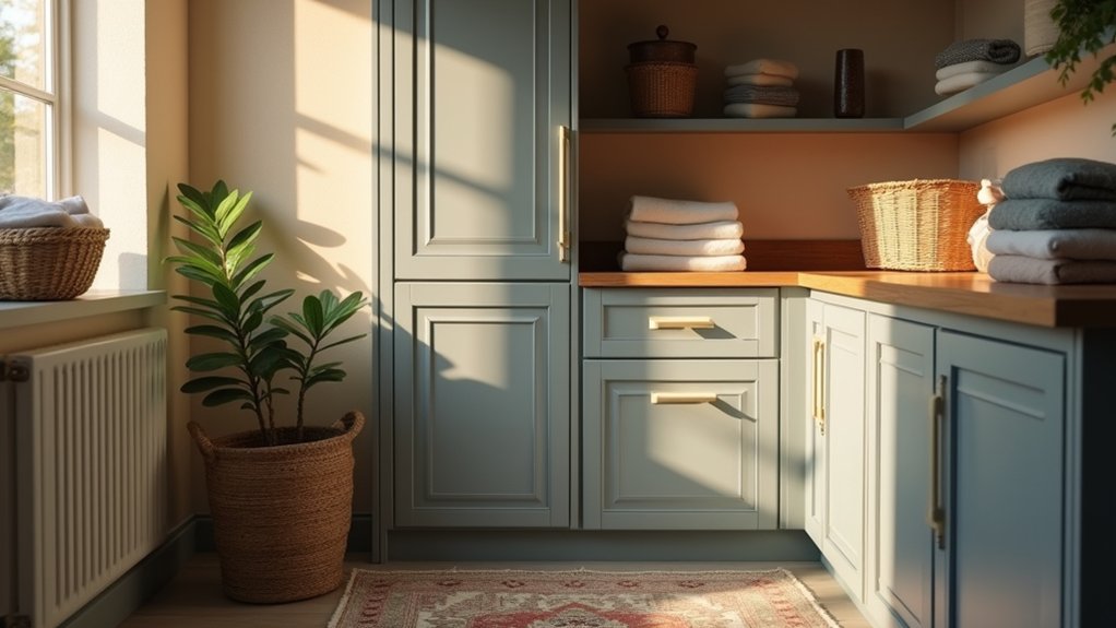 modern gray laundry room