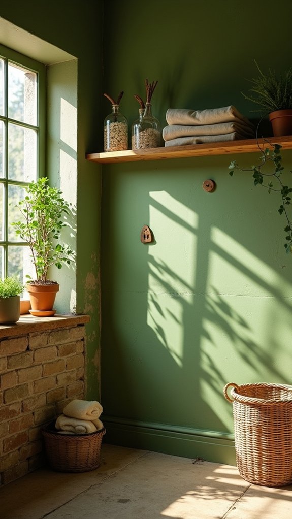 nature inspired cozy laundry room