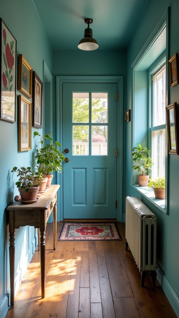 ocean blue calming hallway