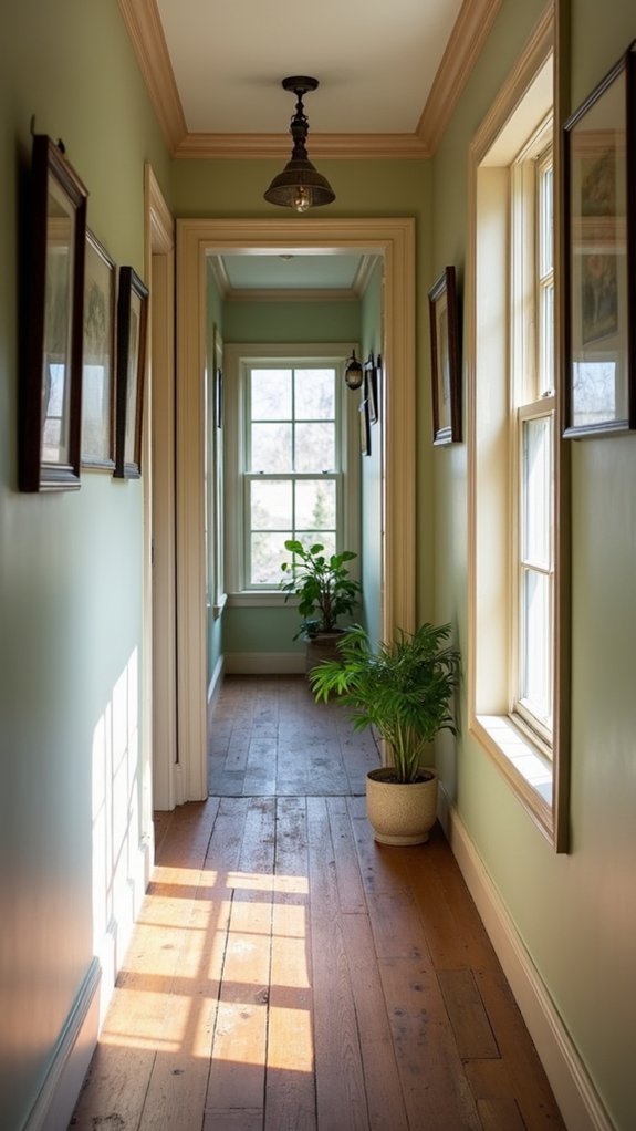painted trim enhances hallways